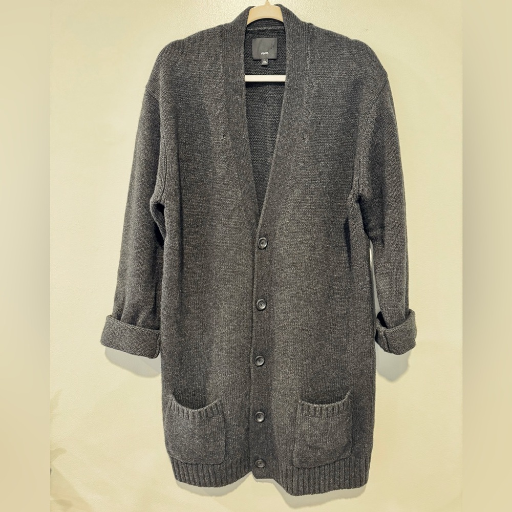Vince oversized wool blend button-front cardigan
